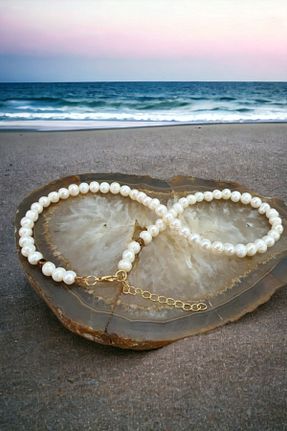 گردنبند جواهر رنگی زنانه مروارید NBS Beautiful Naturel Stones - کد 752508752