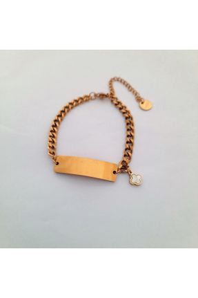 دستبند استیل طلائی زنانه فولاد ( استیل ) کد 752652526