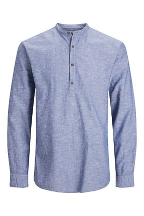 پیراهن آبی مردانه اسلیم فیت Jack & Jones - کد 752744567
