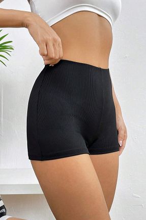 شلوارک و برمودا مشکی زنانه فاق بلند MADALİNA - کد 752764858