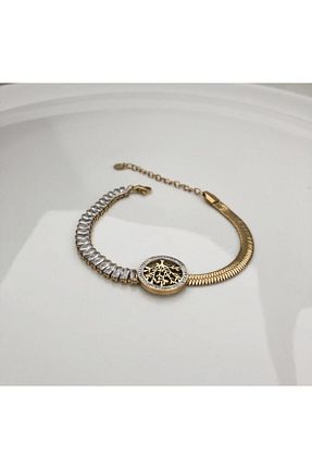 دستبند استیل (فولاد) طلائی زنانه استیل (فولاد) Pukka Collection - کد 741842186