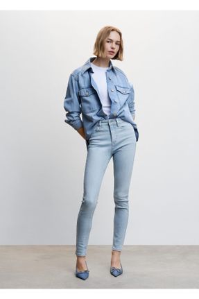 شلوار جین آبی زنانه پاچه جاگر استاندارد کد 638069597