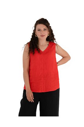 بلوز قرمز زنانه ساده ŞIK STİL - کد 752330114