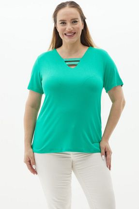 بلوز سایز بزرگ سبز زنانه سایز بزرگ Selen Giyim - کد 752359266
