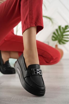 کفش کژوال مشکی زنانه پاشنه کوتاه ( 4 - 1 cm ) پاشنه پر کد 752359514