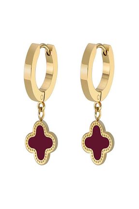 گوشواره استیل (فولاد) قرمز زنانه استیل (فولاد) fiore fashion - کد 752441214