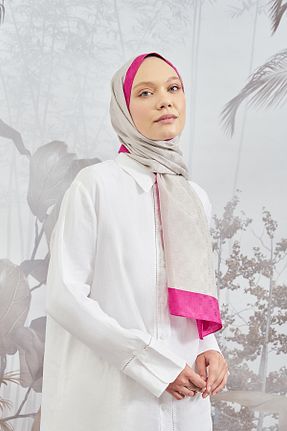 شال طوسی زنانه پنبه پلی استر ARMANDA - کد 752451493