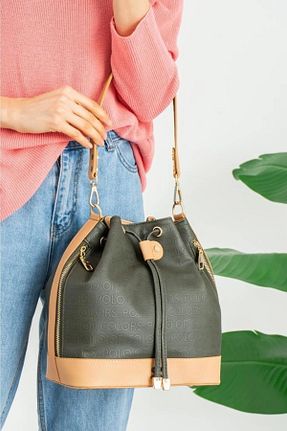 کیف دوشی خاکی زنانه چرم مصنوعی Polo Of Colors - کد 752760166