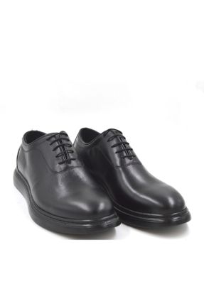 کفش کلاسیک مشکی مردانه چرم طبیعی پاشنه متوسط ( 5 - 9 cm ) کد 349978907