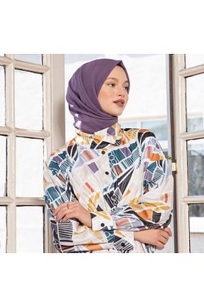 روسری بنفش %100 پنبه FİVESCARF - کد 635883025