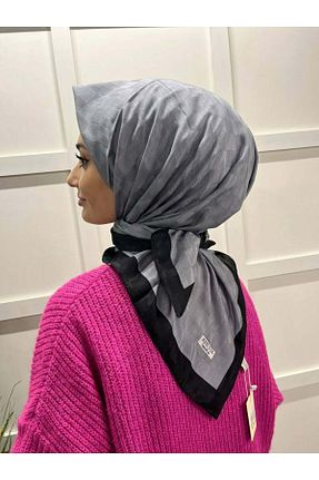 روسری طوسی پلی استر Hint İpek - کد 475421490