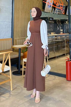 لباس حجاب قهوه ای زنانه Balon lamelif - کد 752979841