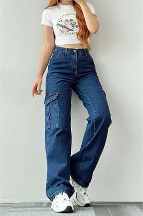 شلوار جین آبی زنانه پاچه لوله تفنگی Trn JNS - کد 751270470