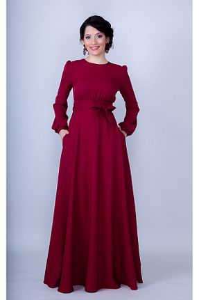 لباس مجلسی و فارغ التحصیلی زرشکی زنانه بافتنی Bidoluelbise - کد 751414732