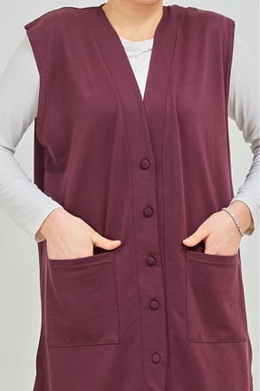 جلیقه بنفش زنانه سایز بزرگ Elçelya Moda - کد 751526400