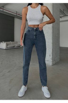 شلوار جین آبی زنانه پاچه ساده فاق بلند جین بلند کد 751619307