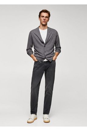 شلوار جین مشکی مردانه رگولار MANGO Man - کد 748876193