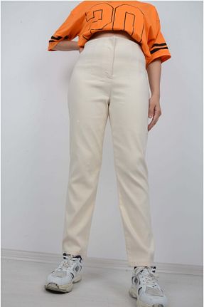 شلوار بژ زنانه پارچه REFA COLLECTİON - کد 751662829