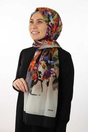 شال قرمز زنانه ابریشم Aker - کد 752435554
