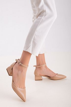 کفش پاشنه بلند کلاسیک بژ زنانه چرم مصنوعی SOFT FASHION - کد 751855557