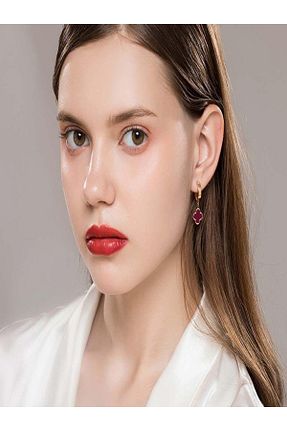 گوشواره استیل (فولاد) قرمز زنانه استیل (فولاد) fiore fashion - کد 752441214