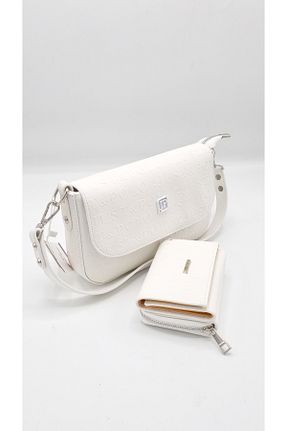 کیف دوشی سفید زنانه چرم مصنوعی Just Polo - کد 752513608