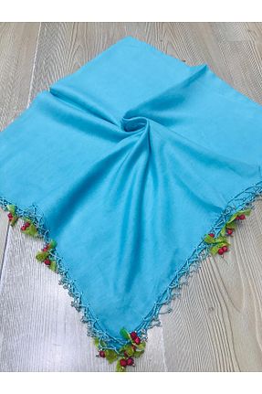 روسری فیروزه ای ساتن ALLURİNG - کد 110463519