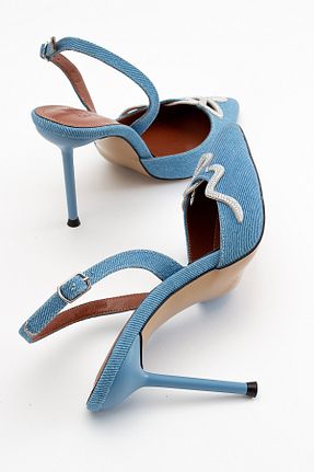 کفش پاشنه بلند کلاسیک آبی زنانه چرم مصنوعی luvishoes - کد 717701510