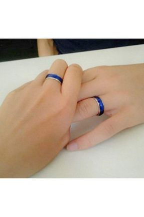 انگشتر جواهر آبی زنانه روکش نقره کد 753387484