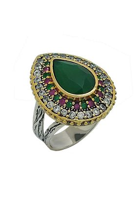 ست نقره سبز زنانه زیرکن Beyisa - کد 131435635
