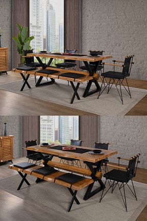ست میز ناهارخوری قهوه ای Eymense - کد 745167124