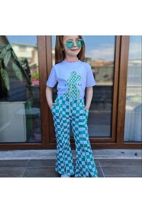 ست بالاتنه و پائین تنه سبز بچه گانه بافتنی Fatma Kına Fenomen Kids - کد 754028642