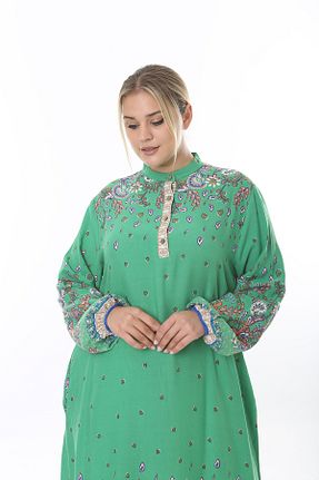 لباس سایز بزرگ سبز زنانه بافتنی XL Modam - کد 754630547