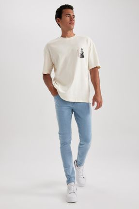 شلوار جین آبی مردانه پاچه تنگ استاندارد کد 754851007