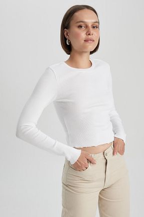 تیشرت سفید زنانه رگولار Defacto - کد 754909601