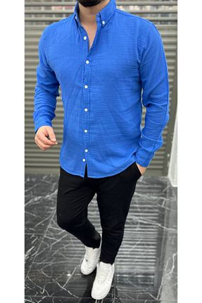 پیراهن سرمه ای مردانه رگولار DERİNBOUTIQUE - کد 754988465