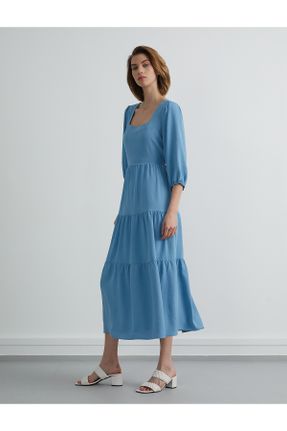 لباس آبی زنانه بافتنی رگولار آستین-بلند کد 746698961