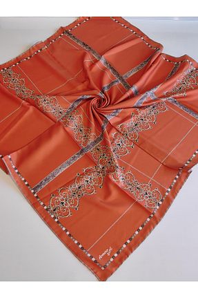 روسری نارنجی پلی استر Armine - کد 753415906