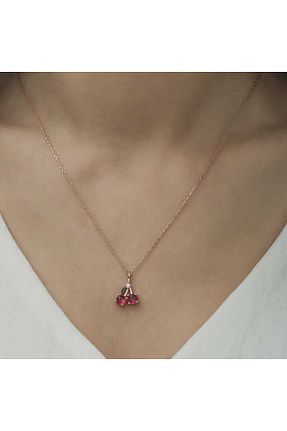 گردنبند نقره صورتی زنانه 925 عیار Aya Diamond - کد 753583573