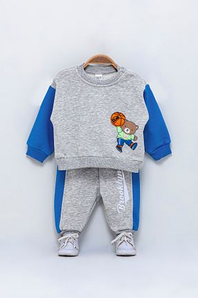 ست بالاتنه و پائین تنه طوسی بچه گانه بافت Tuffy Kids - کد 753643132