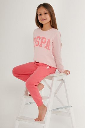 ست بالاتنه و پائین تنه صورتی بچه گانه بافتنی U.S. Polo Assn. - کد 753636732