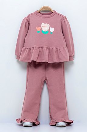 ست بالاتنه و پائین تنه صورتی بچه گانه بافت Tuffy Kids - کد 753695227