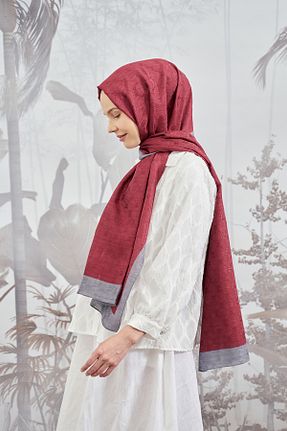 شال زرشکی زنانه پنبه ای ARMANDA - کد 753772720