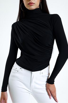 بلوز مشکی زنانه ساده ladyzey - کد 753783523