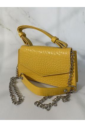 کیف دوشی زرد زنانه چرم مصنوعی Must Leather - کد 750848805