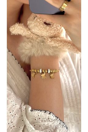 دستبند استیل (فولاد) طلائی زنانه استیل (فولاد) Opia JEWELRY - کد 746304435