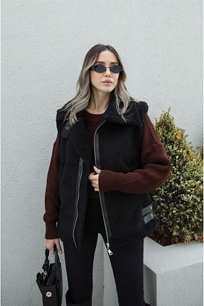 جلیقه مشکی زنانه رگولار Pembenokta Moda - کد 753980973