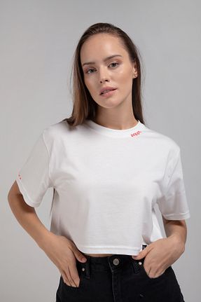 تیشرت سفید زنانه کراپ Baraquel - کد 753943455