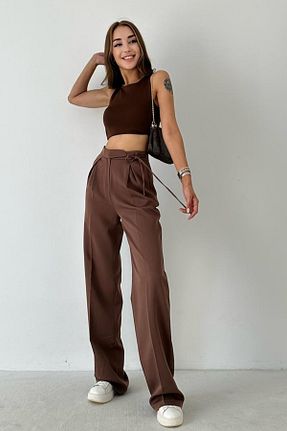 شلوار قهوه ای زنانه پنبه - الاستین May butik - کد 754502548