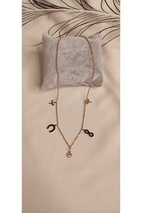 گردنبند استیل ( فولاد ) طلائی زنانه استیل (فولاد) EDDA BUTİK VE BİJUTERİ - کد 754553584